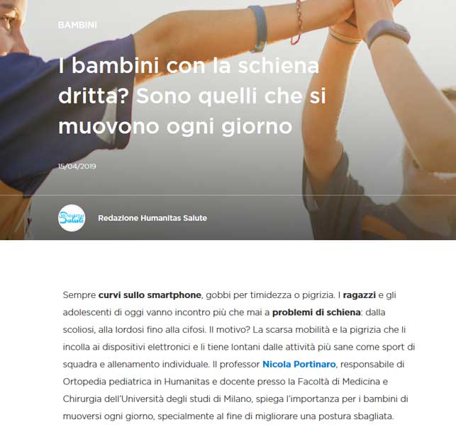 articolo portinaro consigli scoliosi humanitas salute