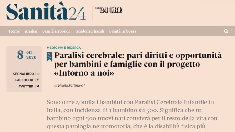 2020 portinaro sole 24 ore paralisi cerebrale