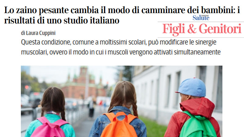 corriere salute zaino pesante studio ortopedico nicola portinaro
